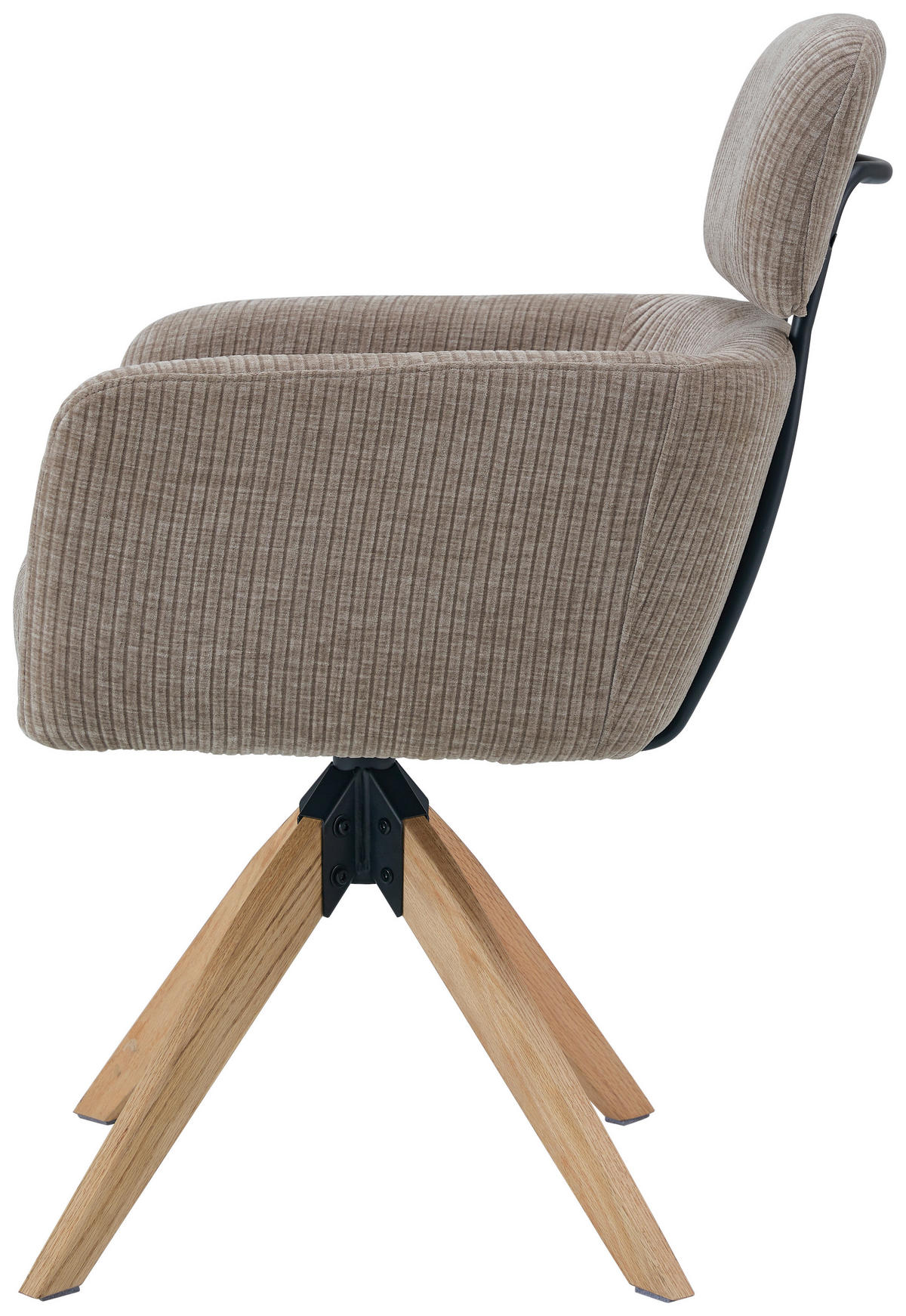 STOLICA S NASLONOM ZA RUKE  bež  drvo, metal, tekstil      - prirodne boje/bež, Konvencionalno, drvo/metal (60/90/69cm) - Livetastic