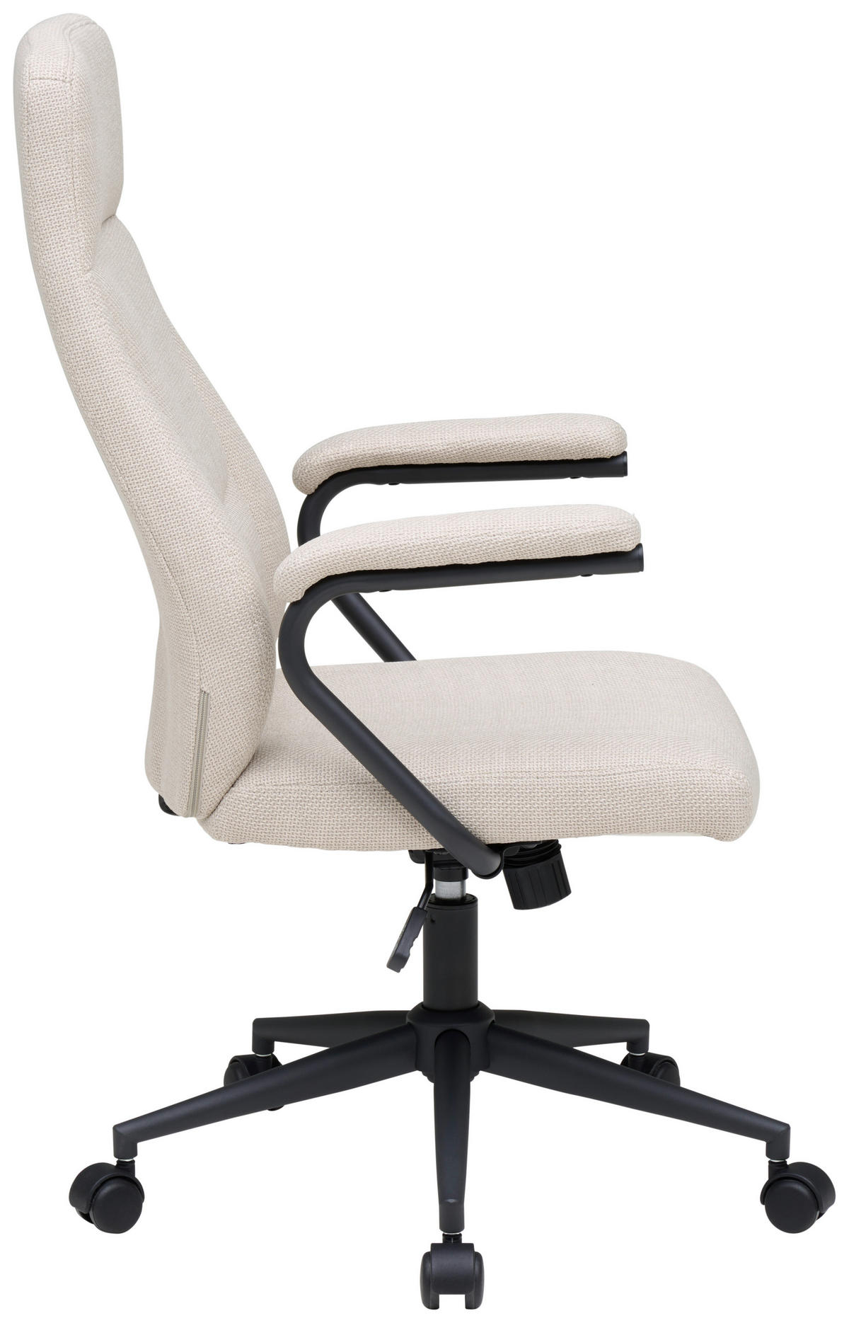 DREHSTUHL Webstoff Creme, Schwarz  - Creme/Schwarz, MODERN, Kunststoff/Textil (60/106-114/65cm) - MID.YOU