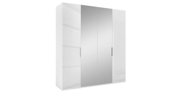 DREHTÜRENSCHRANK 200/223/62 cm 4-türig Weiß - Alufarben/Weiß, KONVENTIONELL, Glas/Holzwerkstoff (200/223/62cm) - Novel