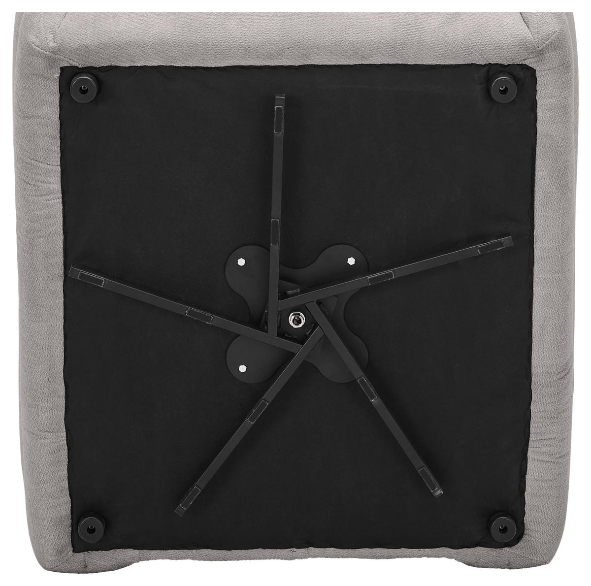 SESSEL in Webstoff Hellgrau  - Hellgrau/Schwarz, KONVENTIONELL, Textil/Metall (112/88/120cm) - Carryhome