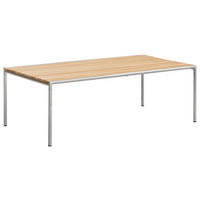 LOUNGETISCH  - Edelstahlfarben/Teakfarben, Natur, Holz/Metall (120/65/40cm) - Amatio