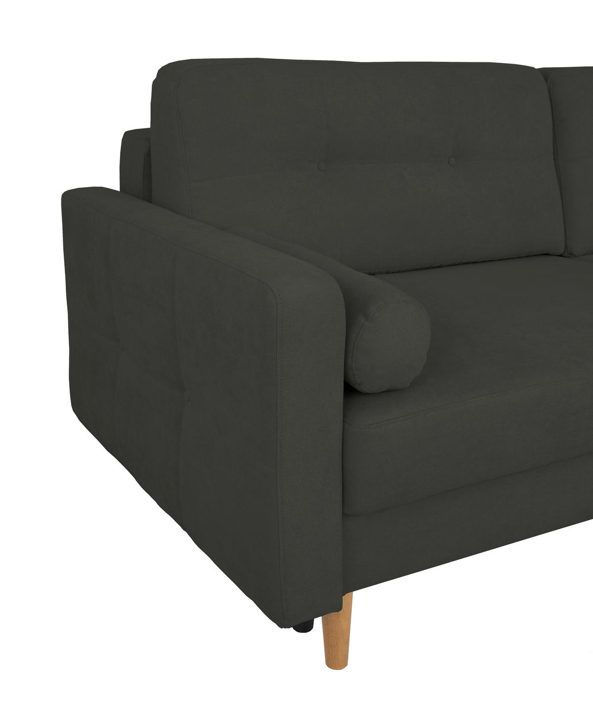 SCHLAFSOFA in Schwarz  - Buchefarben/Schwarz, Design, Holz/Textil (222/93/99cm) - MID.YOU