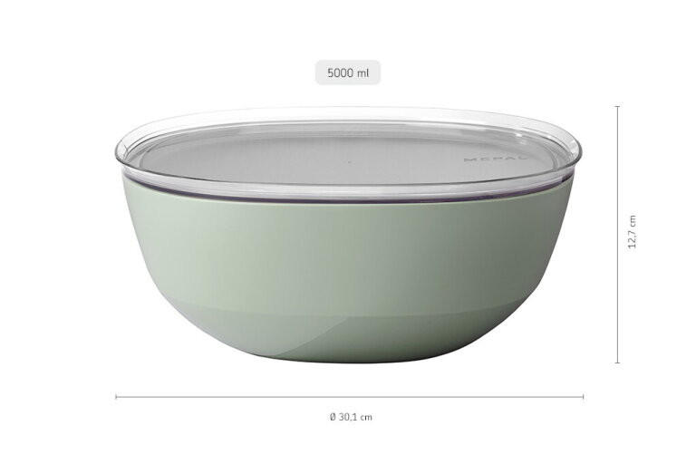 SALATSCHÜSSEL  Silueta  - Transparent/Salbeigrün, KONVENTIONELL, Kunststoff (30,1/12,7cm) - Mepal