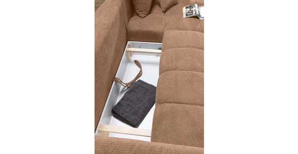 ECKSOFA Rosa Plüsch Zierkissen, Rückenkissen, Bettkasten, Schlaffunktion, Rücken echt, Liegefläche im Originalstoff  - Schwarz/Rosa, KONVENTIONELL, Kunststoff/Textil (253/192cm) - Carryhome