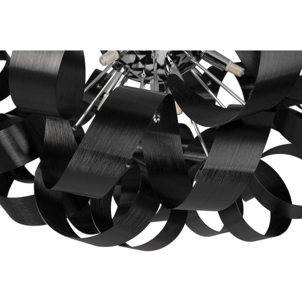 Thumbnail - Xxxl Deckenleuchte Curly, Schwarz, Metall, Uni,Uni, spiralförmig,spiralförmig, 40 cm, RoHS, Lampen & Leuchten, Innenbele...