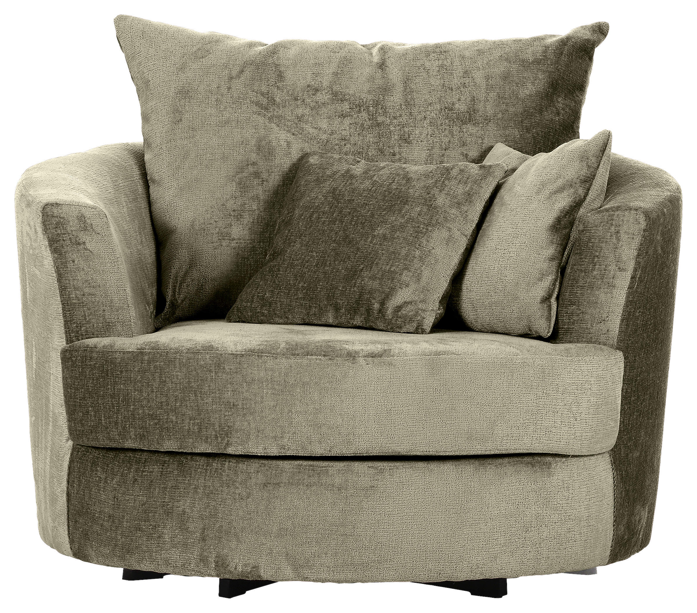 SESSEL Chenille Grün    - Schwarz/Grün, KONVENTIONELL, Textil/Metall (115/72/115cm) - Carryhome