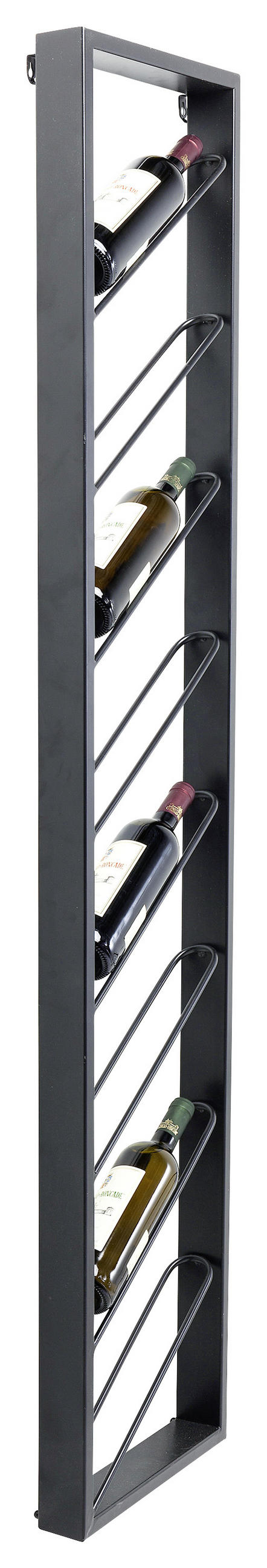 WEINREGAL 36/160/6 cm  - Schwarz, Design, Metall (36/160/6cm) - Kare-Design