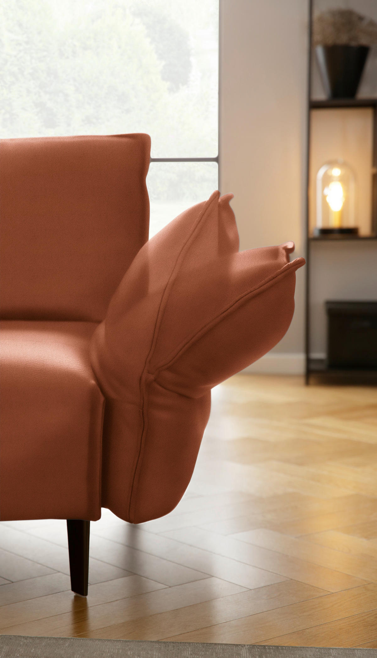 ECKSOFA in Echtleder Cognac  - Cognac/Schwarz, Design, Leder/Metall (272/340cm) - W.Schillig