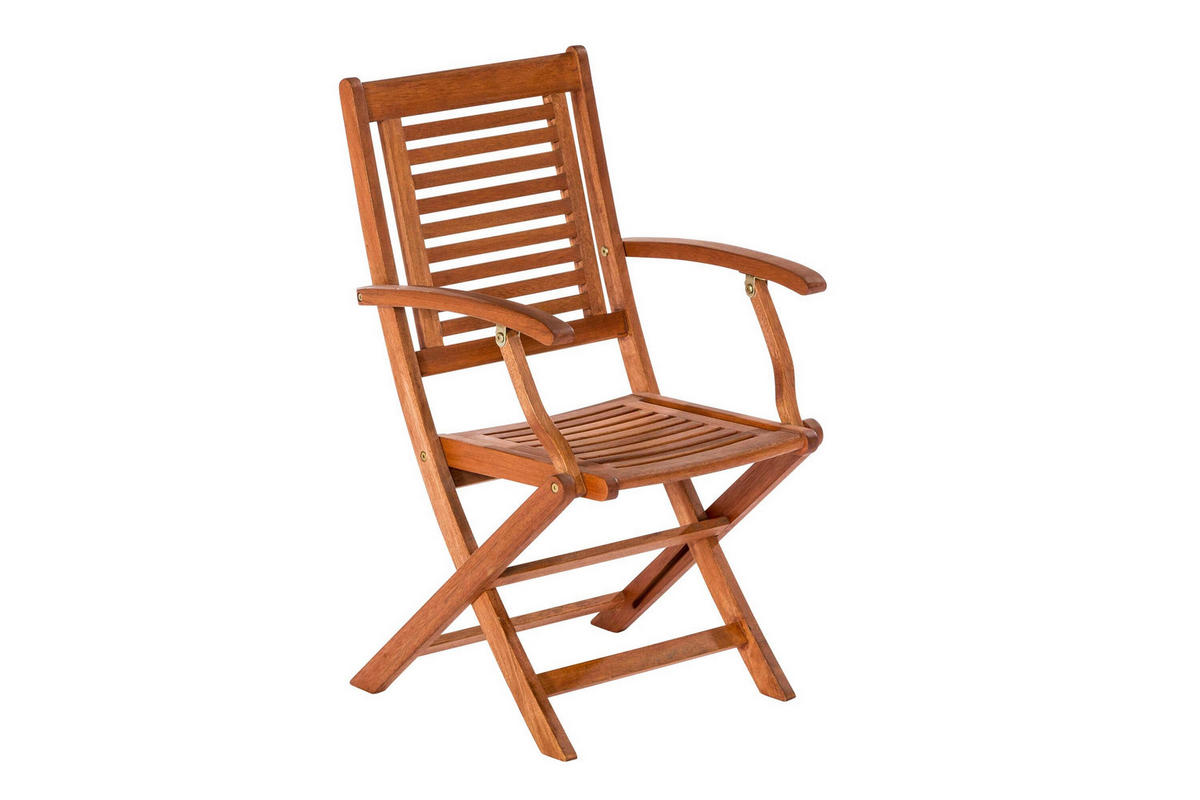 GARTENTISCHGRUPPE Eukalyptusholz Hartholz  - Eukalyptusholzfarben/Grün, KONVENTIONELL, Holz/Textil - Gardenson