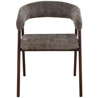 ARMLEHNSTUHL   Chenille  Braun, Walnussfarben  - Walnussfarben/Braun, MODERN, Holz/Textil (56/77/58cm) - Livetastic