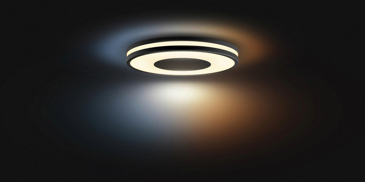 LED-DECKENLEUCHTE 34,8/5,1 cm    - Schwarz, Design, Metall (34,8/5,1cm) - Philips HUE