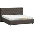 POLSTERBETT gepolstertes Kopfteil, Lattenroste Anthrazit 180/200 cm  - Birkefarben/Anthrazit, KONVENTIONELL, Holz/Textil (180/200cm) - Novel