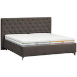 POLSTERBETT gepolstertes Kopfteil, Lattenroste Anthrazit 180/200 cm  - Birkefarben/Anthrazit, KONVENTIONELL, Holz/Textil (180/200cm) - Novel
