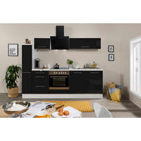 KÜCHENBLOCK 240 cm   in Schwarz, Weiß  - Alufarben/Schwarz, KONVENTIONELL, Holzwerkstoff (240cm) - Respekta