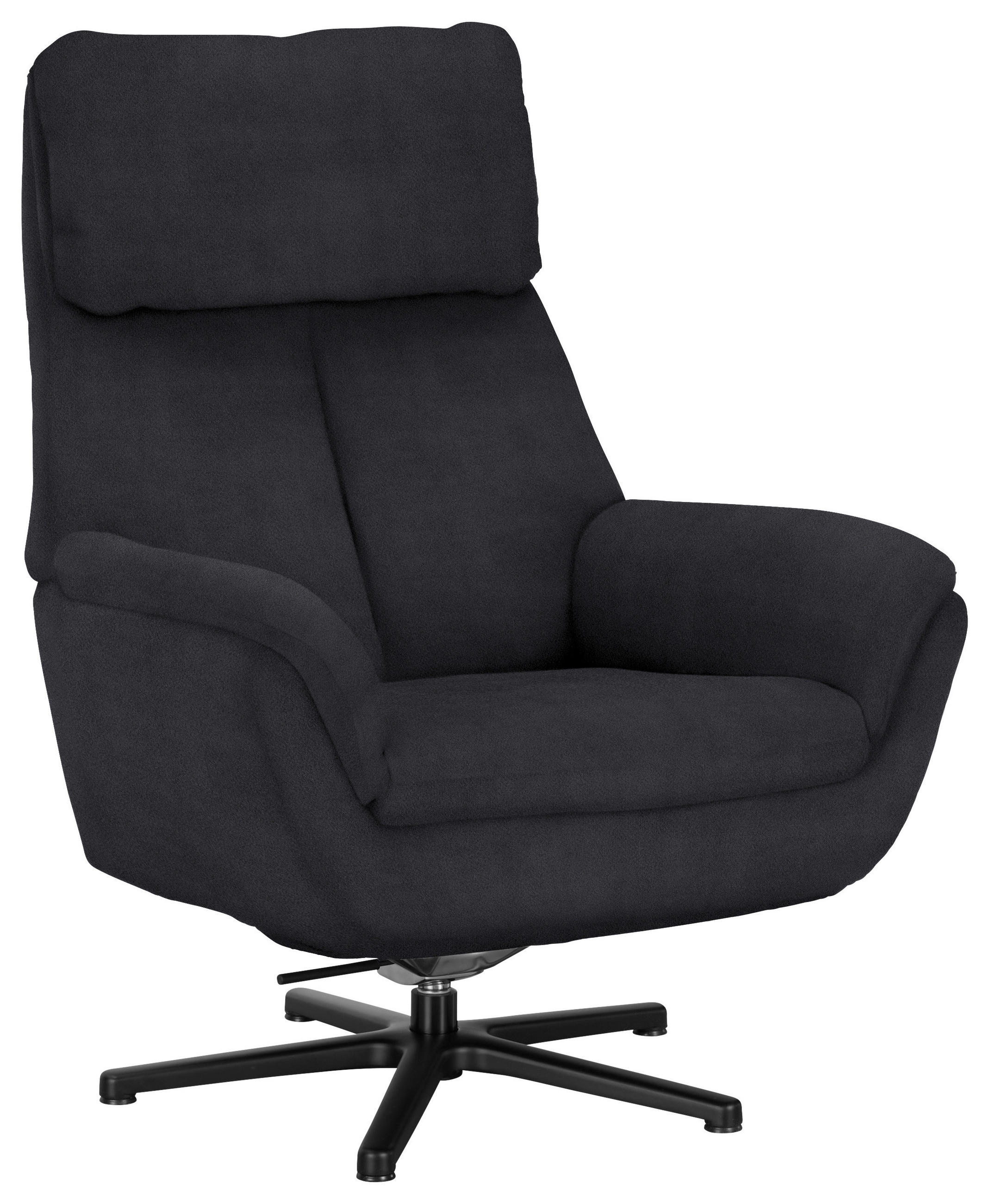 RELAXSESSEL in Textil Anthrazit  - Anthrazit/Schwarz, Design, Textil/Metall (79/108/89cm) - Beldomo Style
