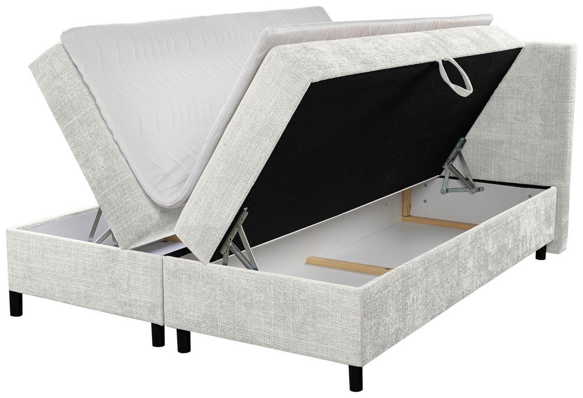 BOXBETT 180/200 cm  in Creme  - Creme/Schwarz, MODERN, Holz/Kunststoff (180/200cm) - MID.YOU