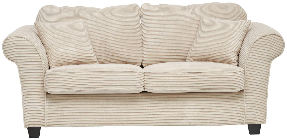 2-SITZER-SOFA in Cord Naturfarben  - Dunkelbraun/Naturfarben, Konventionell, Holz/Textil (190/70/90cm) - home24