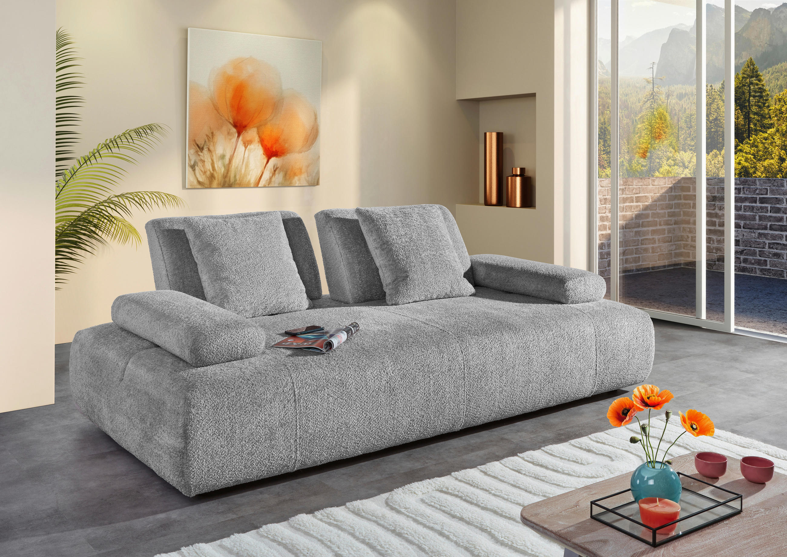 SCHLAFSOFA in Textil Schlammfarben  - Schlammfarben/Schwarz, Konventionell, Kunststoff/Textil (235-255/80/116-138cm) - Carryhome
