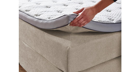 BOXSPRINGBETT 160/200 cm  in Naturfarben  - Schwarz/Naturfarben, KONVENTIONELL, Kunststoff/Textil (160/200cm) - Carryhome
