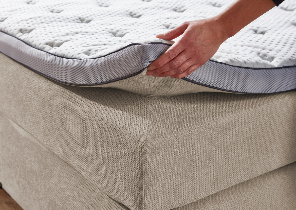 BOXSPRINGBETT 180/200 cm  Naturfarben  - Schwarz/Naturfarben, Konventionell, Kunststoff/Textil (180/200cm) - Carryhome