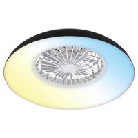 Deckenleuchte mit Ventilator 60/19 cm  - Schwarz/Weiß, Design, Kunststoff (60/19cm) - Briloner