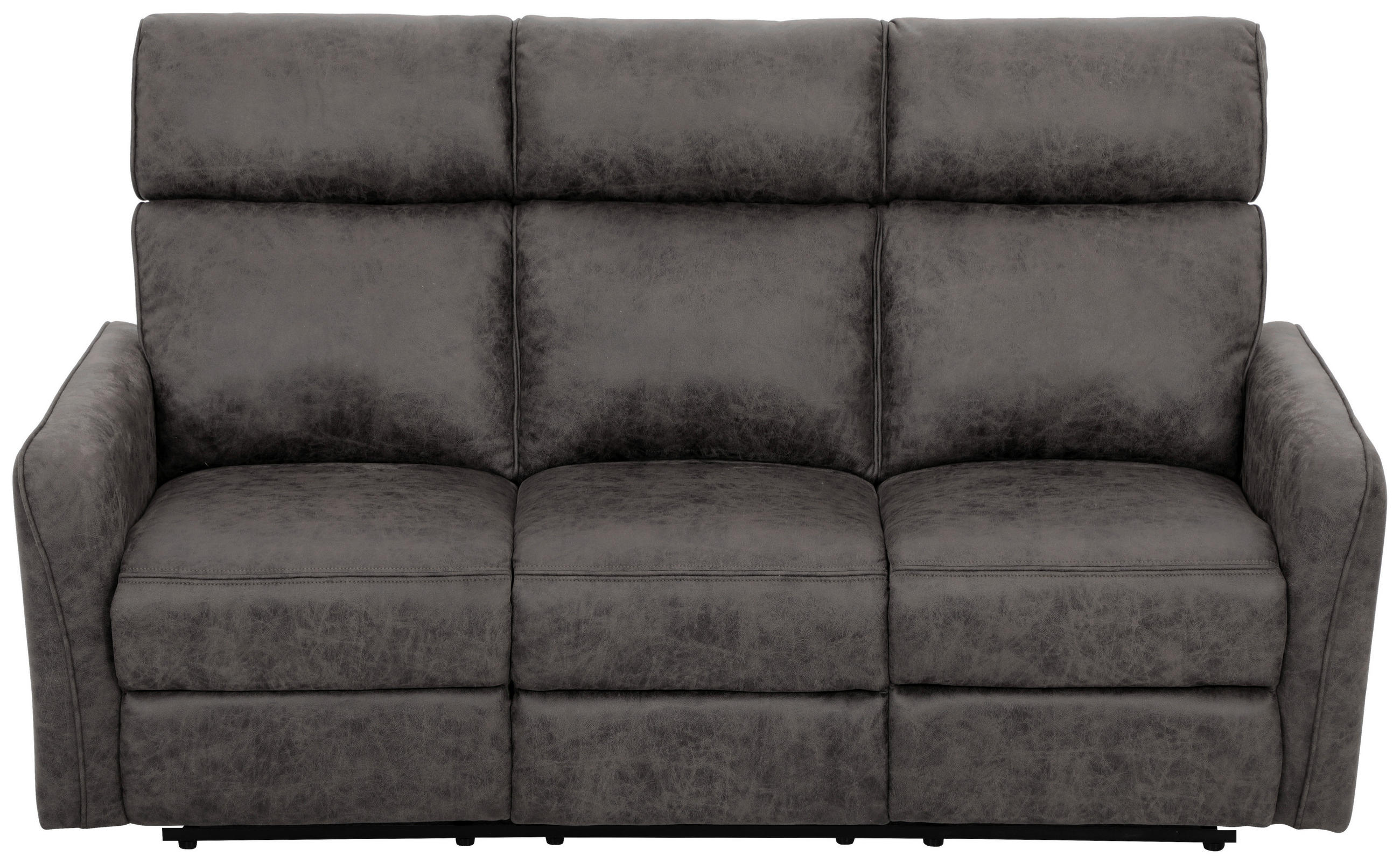 3-SITZER-SOFA Mikrofaser Grau  - Schwarz/Grau, Design, Holz/Kunststoff (185/105/93cm) - Livetastic