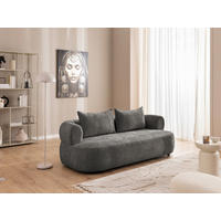 3-SITZER-SOFA Chenille Anthrazit  - Anthrazit/Schwarz, Design, Kunststoff/Textil (200/76/96cm) - Livetastic
