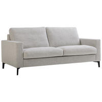 2,5-SITZER Seidengrau  - Seidengrau/Schwarz, MODERN, Textil/Metall (182/84/92cm) - Erpo