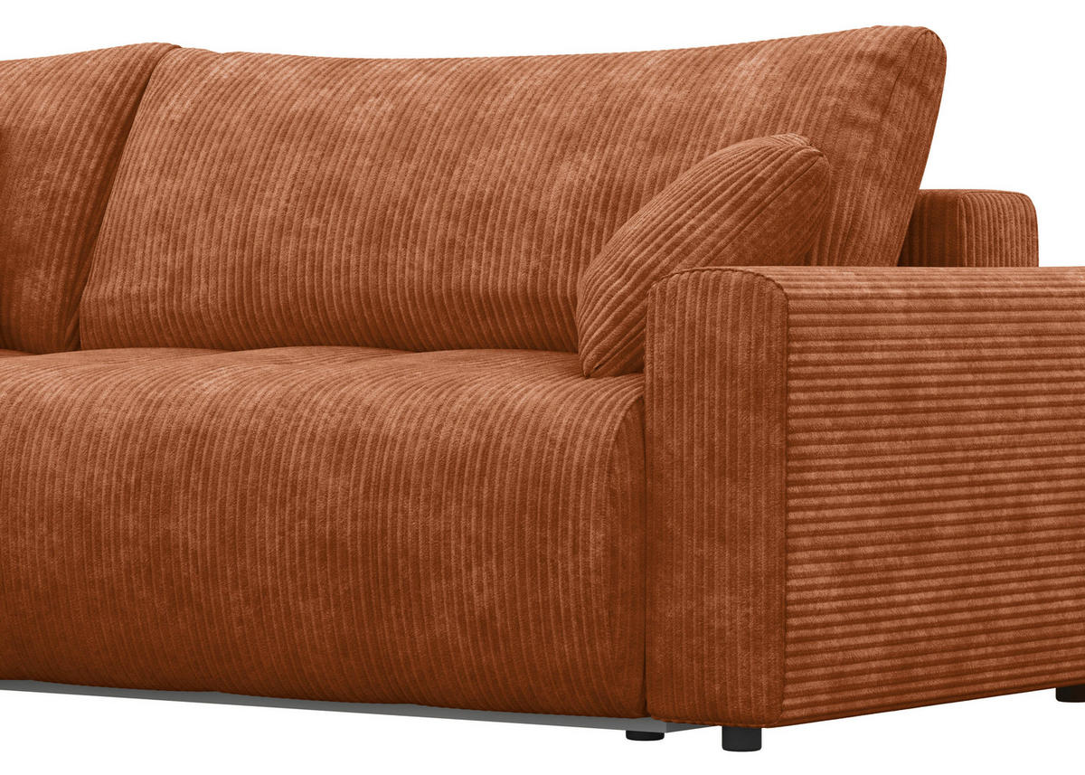 ECKSOFA - Schwarz/Orange, KONVENTIONELL, Kunststoff/Textil (192/270cm) - Carryhome