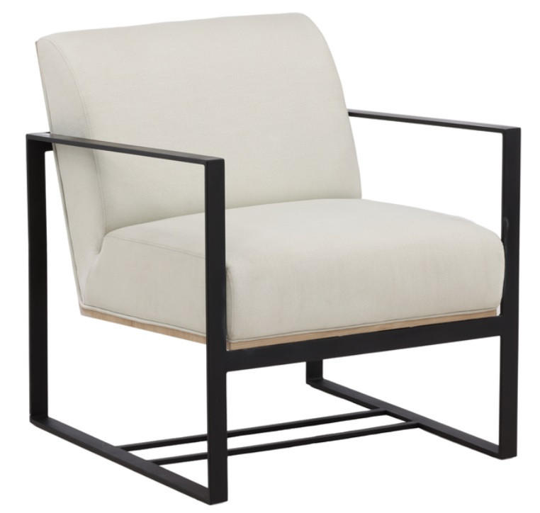 FÅTÖLJ i metall, textil svart, vit  - vit/svart, Design, metall/textil (70/81/82,5cm) - Niels Andersson