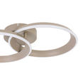 LED-DECKENLEUCHTE Velora 53,5/33/9,3 cm  - Sandfarben, Design, Kunststoff/Metall (53,5/33/9,3cm) - Dieter Knoll