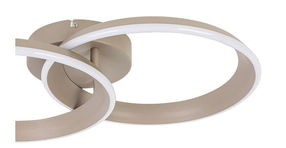 LED-DECKENLEUCHTE Velora 53,5/33/9,3 cm  - Sandfarben, Design, Kunststoff/Metall (53,5/33/9,3cm) - Dieter Knoll