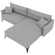 ECKSOFA  in Cord Hellgrau  253/180 cm  - Hellgrau/Schwarz, KONVENTIONELL, Textil/Metall (253/180cm) - Carryhome