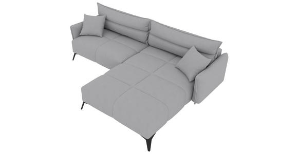 ECKSOFA  in Cord Hellgrau  253/180 cm  - Hellgrau/Schwarz, KONVENTIONELL, Textil/Metall (253/180cm) - Carryhome