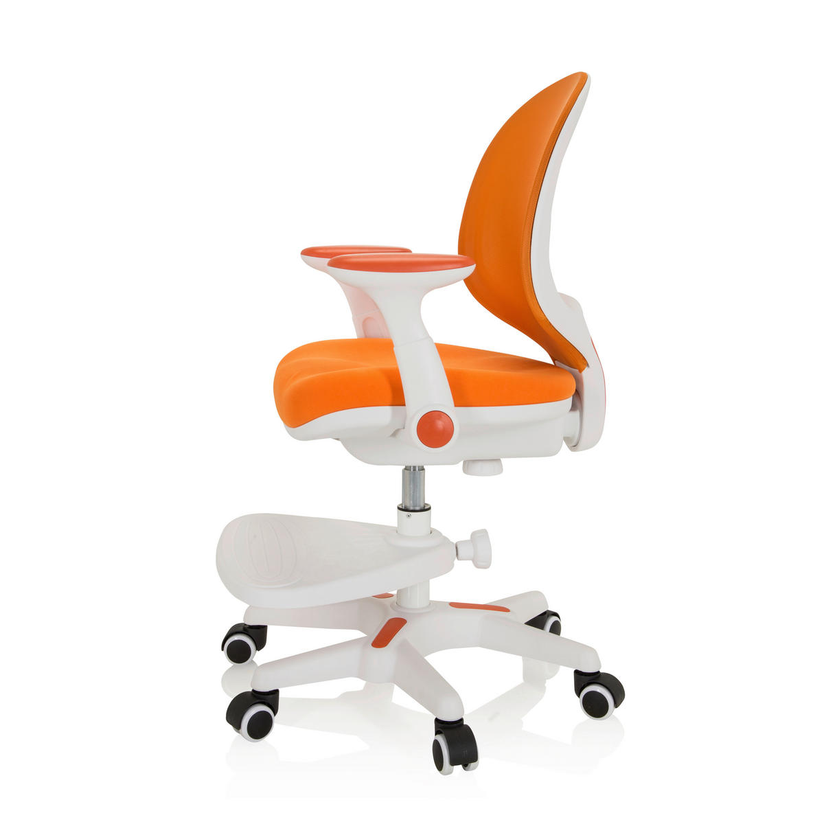 MLADINSKI VRTLJIVI STOL umetna masa, tekstil oranžna  - bela/oranžna, Moderno, umetna masa/tekstil (56/89 - 101/52cm) - MID.YOU