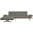 ECKSOFA in Flachgewebe Grau  - Schwarz/Grau, Design, Holz/Textil (159/314cm) - Dieter Knoll