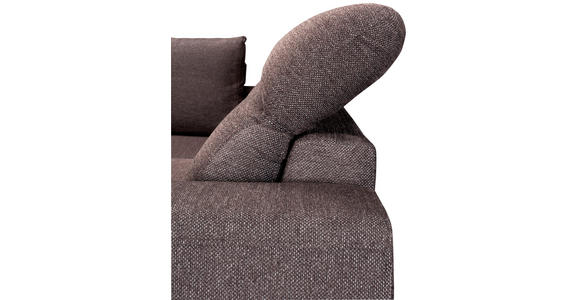 ECKSOFA Dunkelbraun Chenille Zierkissen, Bettkasten, Schlaffunktion, Rücken echt, Kopfteilverstellung, Liegefläche im Originalstoff  - Dunkelbraun/Schwarz, KONVENTIONELL, Textil/Metall (185/266cm) - Carryhome