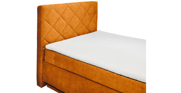 BOXSPRINGBETT 120/200 cm  in Cognac  - Cognac/Schwarz, KONVENTIONELL, Kunststoff/Textil (120/200cm) - Xora