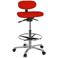 OTOČNÝ TABURET  - barvy stříbra/červená, Basics, kov/textil (50/106/40cm) - MID.YOU