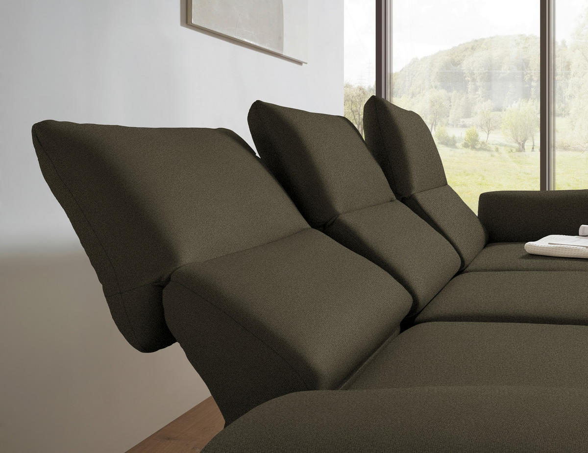 ECKSOFA  in Flachgewebe Dunkelgrün  255-365/175-224 cm  - Dunkelgrün/Schwarz, Design, Textil/Metall (255-365/175-224cm) - Dieter Knoll