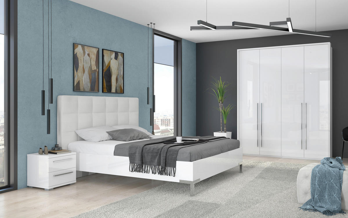 ORMAR SA KLASIČNIM VRATIMA bela visoki sjaj, bela  187/226/60 cm  - bela visoki sjaj/bela, Dizajnerski, pločasti materijal/plastika (187/226/60cm)