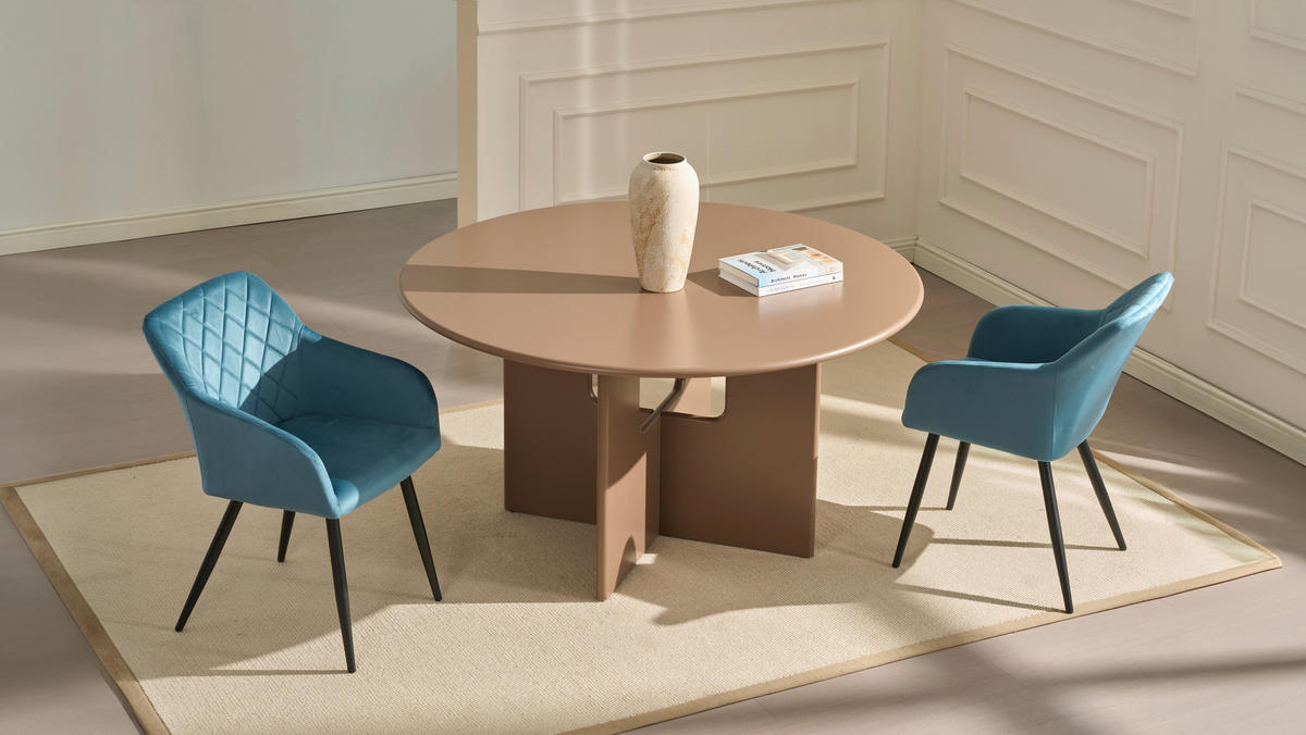 ESSTISCH 140/140/75 cm Nachbildung  Holzwerkstoff rund Braun  - Braun, MODERN, Holzwerkstoff (140/140/75cm) - Livetastic