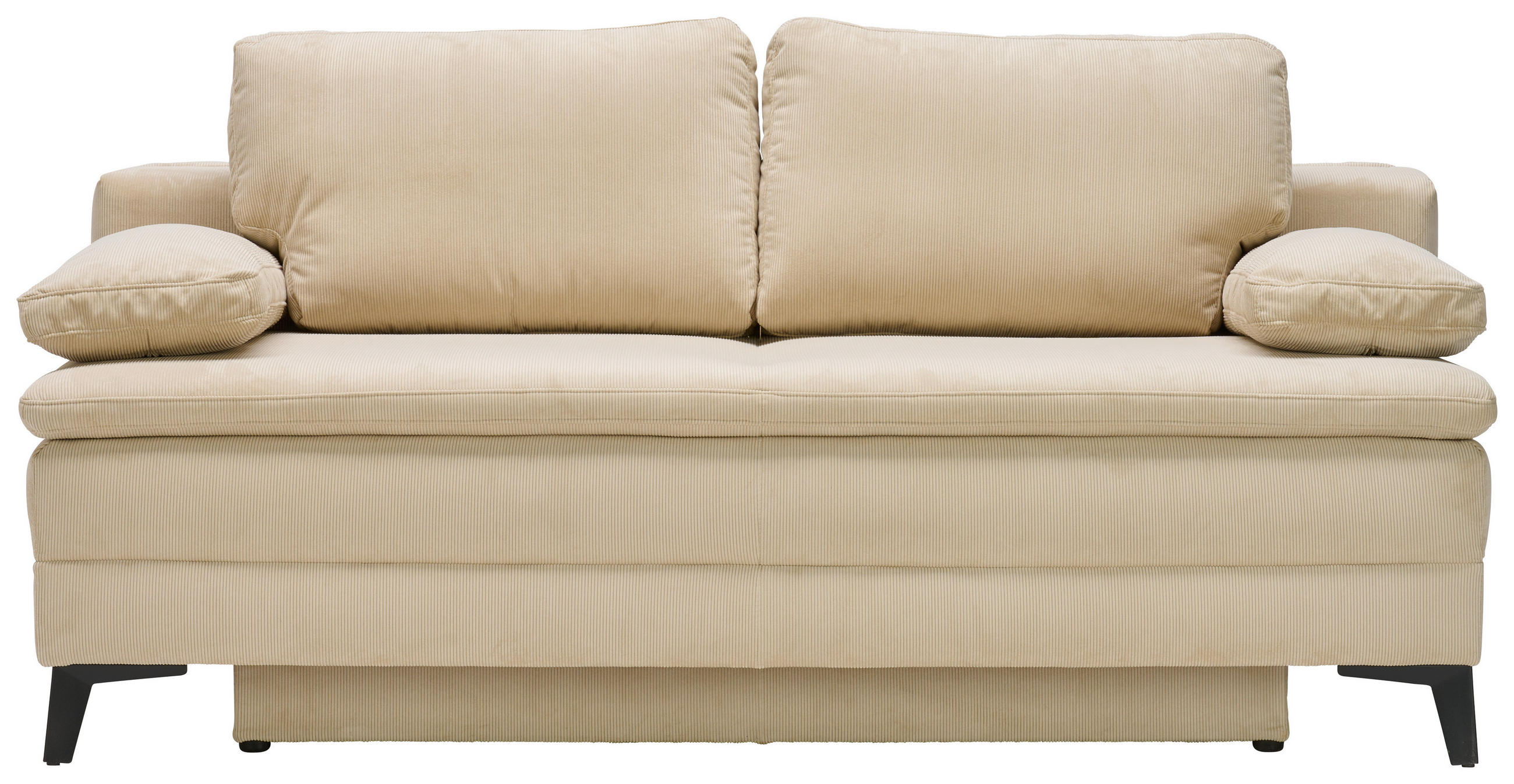 BOXSPRINGSOFA in Cord Beige  - Beige/Schwarz, Design, Textil/Metall (200/100/108cm) - Novel