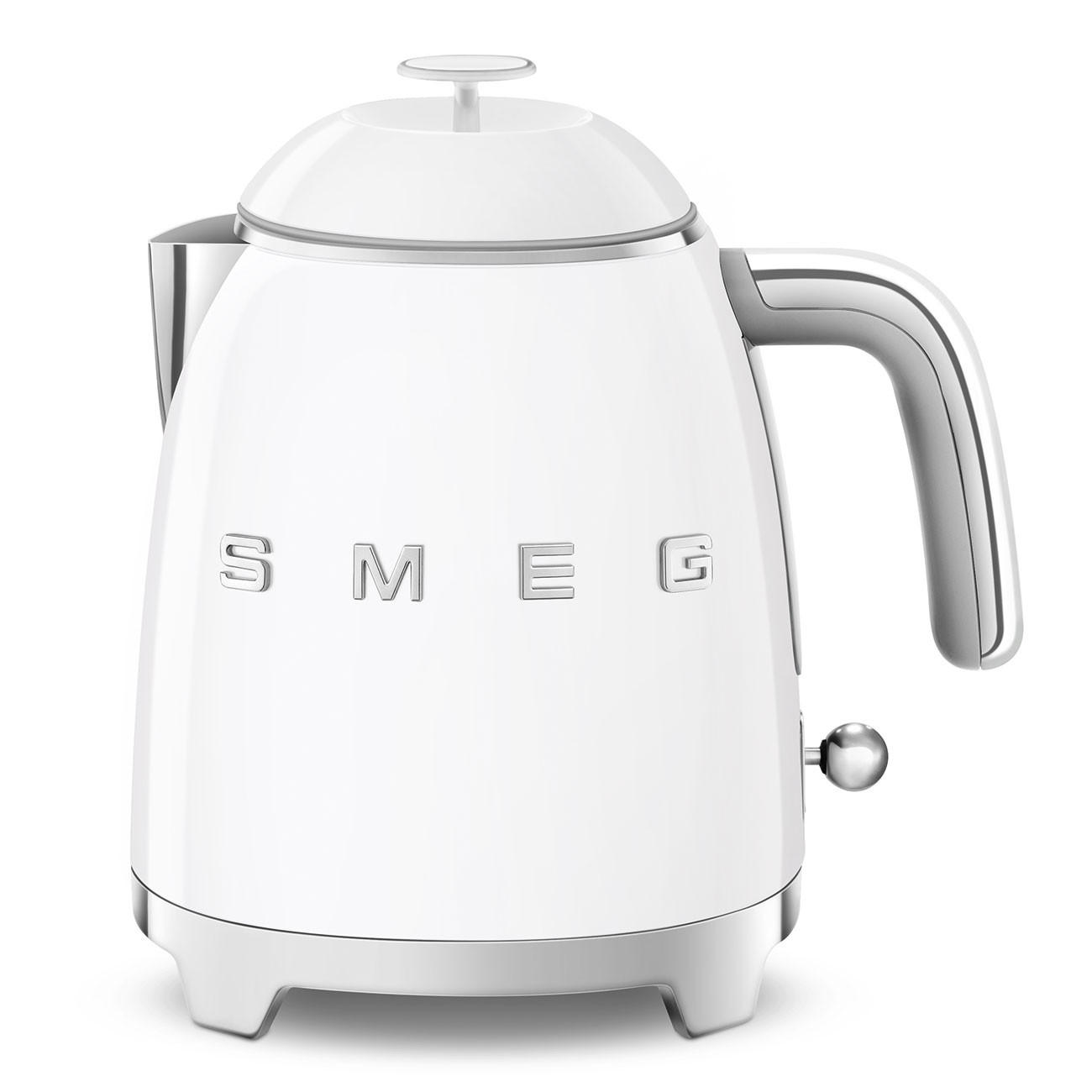 WASSERKOCHER 0,8 l  - Weiß Hochglanz, Design, Metall (22,3/24,8/17,1cm) - SMEG