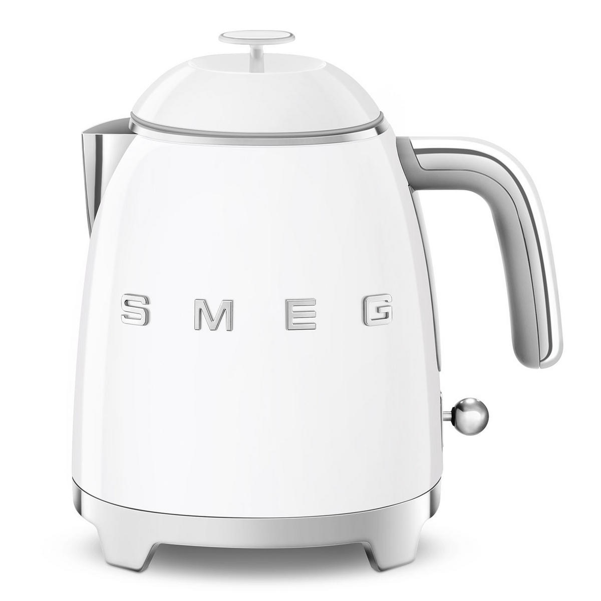 WASSERKOCHER 0,8 l  - Weiß Hochglanz, Design, Metall (22,3/24,8/17,1cm) - SMEG