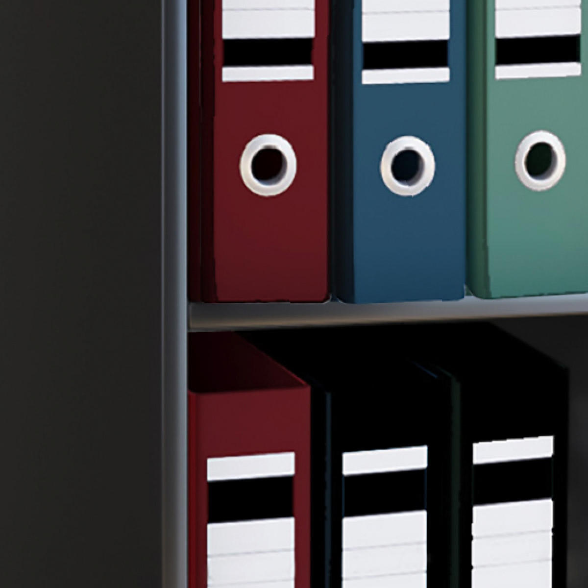 AKTENREGAL Schwarz  - Schwarz, Design, Holzwerkstoff (34/72/30cm) - MID.YOU