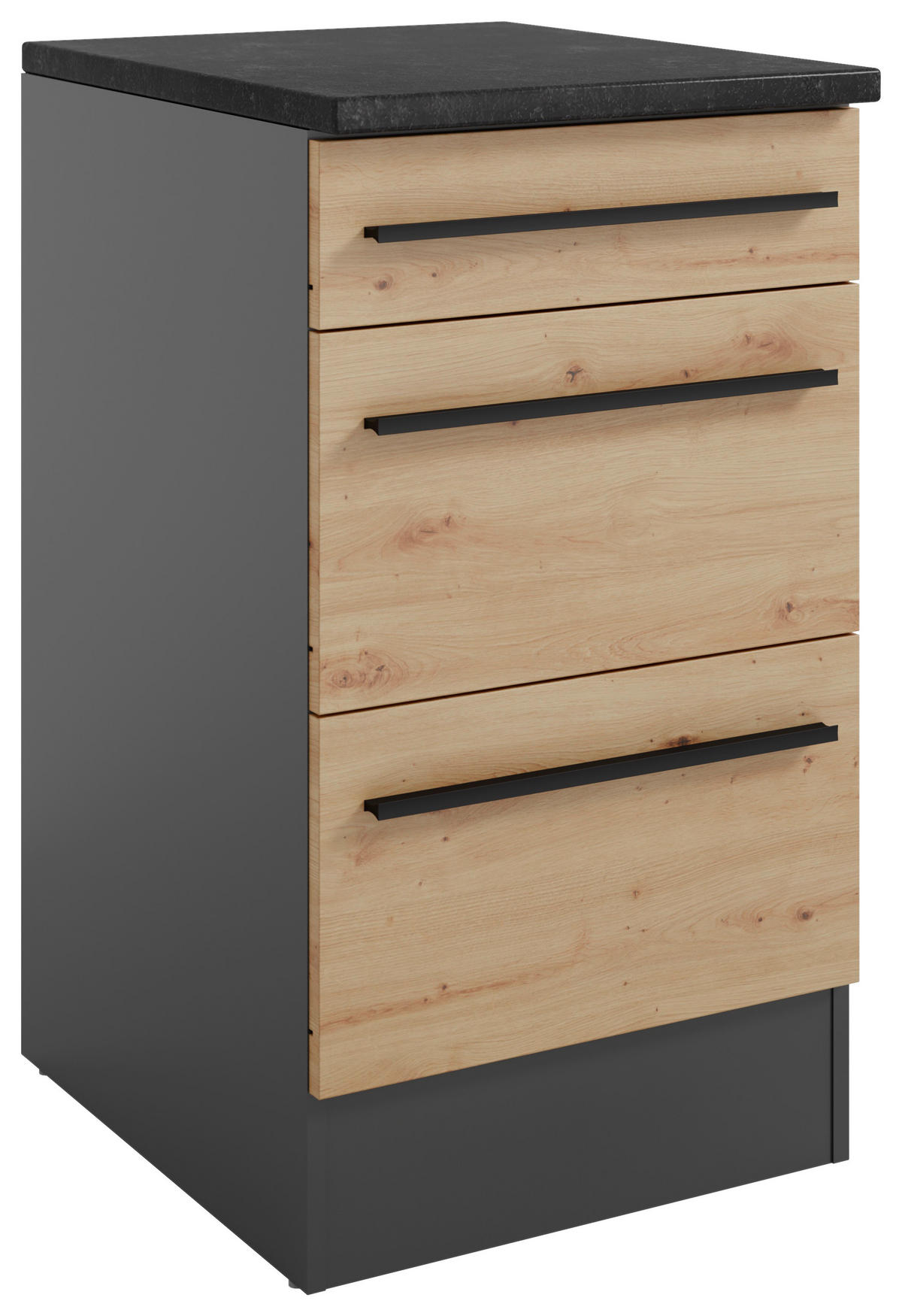 SCHUBKASTENUNTERSCHRANK 50/90/60 cm  in Anthrazit, Eiche Artisan  - Anthrazit/Schwarz, Design, Holzwerkstoff/Kunststoff (50/90/60cm) - MID.YOU