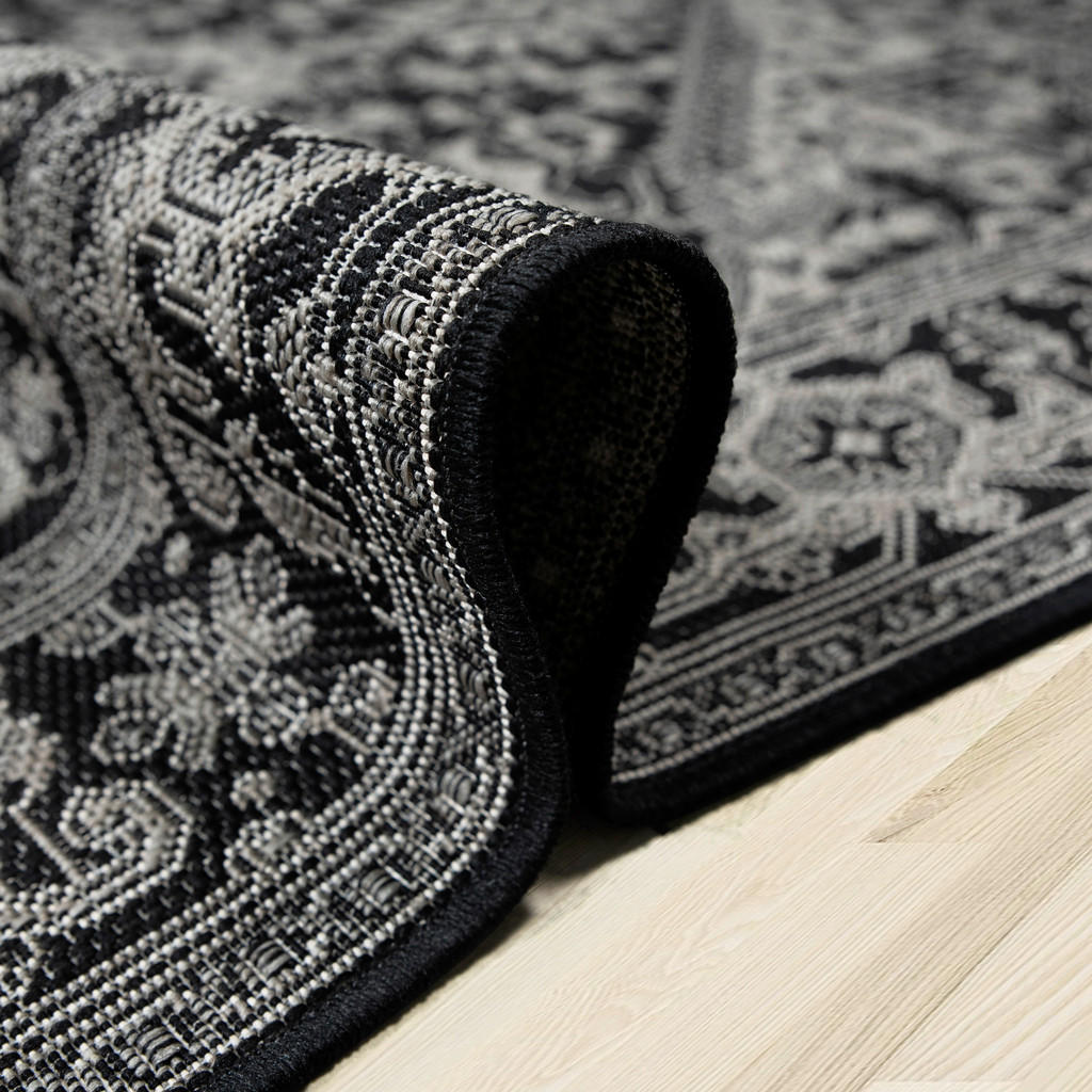 Thumbnail - Novel Outdoorteppich Plutus, Grau, Schwarz, Kunststoff, orientalisch, rechteckig, 120x170 cm, Oeko-Tex® Standard 100, Oe...