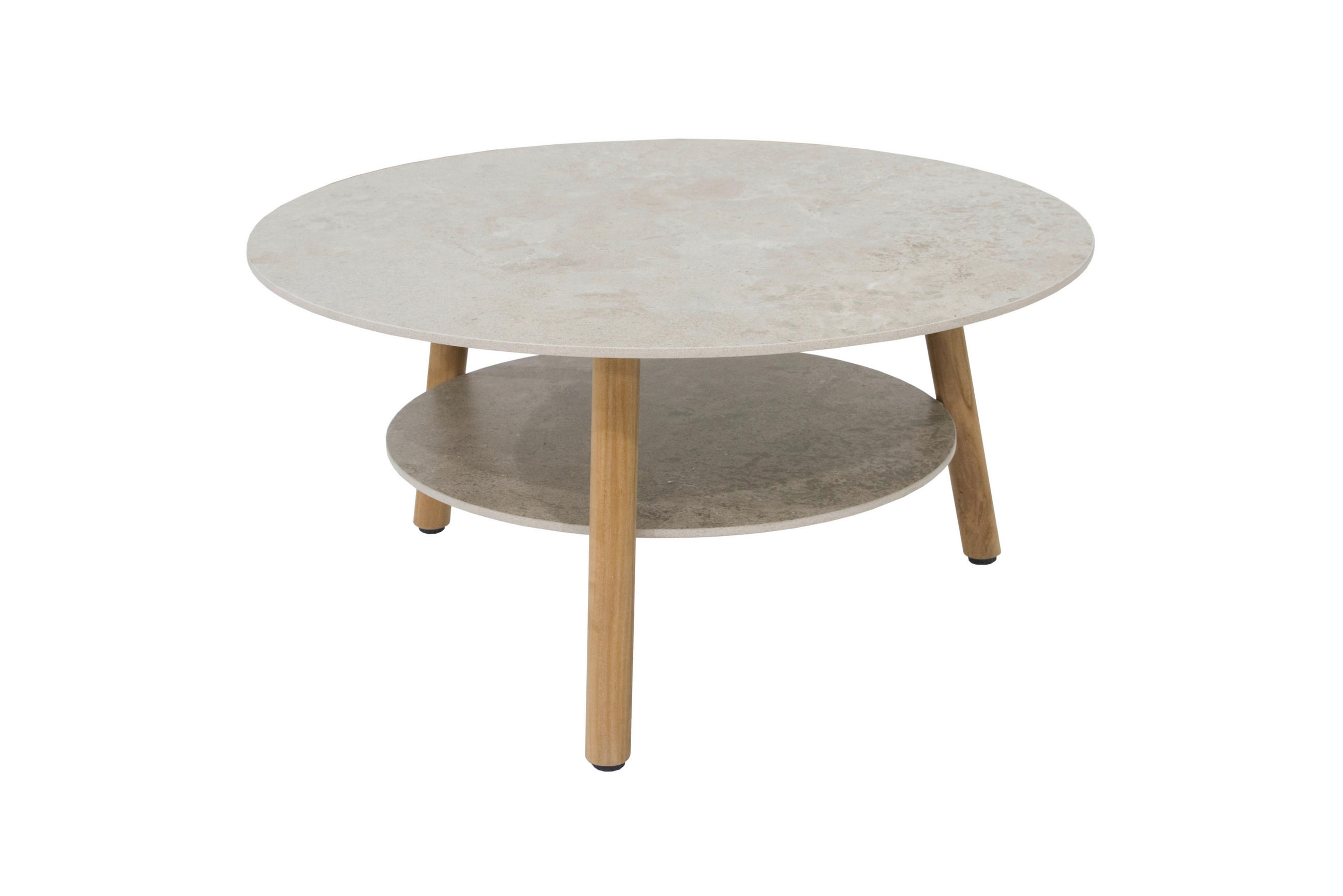 GARTENBEISTELLTISCH - Taupe/Teakfarben, Basics, Holz/Keramik (80/80/42cm) - Zebra 