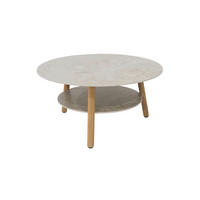 GARTENBEISTELLTISCH - Taupe/Teakfarben, Basics, Holz/Keramik (80/80/42cm) - Zebra 